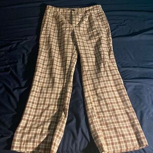 Brown and tan plaid pants
